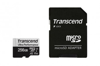 Transcend 256GB microSDXC USD340S Class 10 U3 V30 A2 + adapterrel