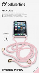 Cellularline Transparent back cover Neck-Case with pink drawstring for Apple iPhone 11 Pro