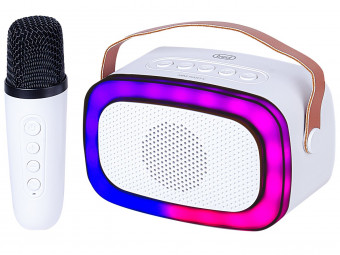 Trevi XR8A01 Mini Bluetooth Karaoke Party Speaker for Kids White
