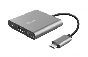 Trust Dalyx 3in1 Multiport USB-C Adapter Silver
