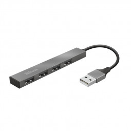 Trust Halyx Aluminium 4-Port Mini USB Hub Silver