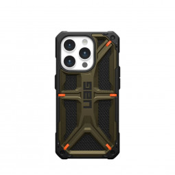 UAG Monarch case for iPhone 15 Pro Kevlar Elemental Green