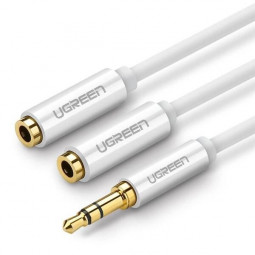 UGREEN 10739 3,5mm jack- 2x Dual Aux cable 0,25m White