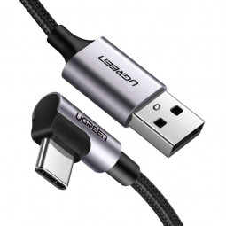 UGREEN Angled USB-C To USB-A Data Cable Black 1m Black