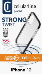 Cellularline Ultra protective case Tetra Force Shock-Twist for Apple iPhone 12, 2 levels of protection, transparent