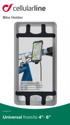 Cellularline Universal Bike Holder for mobile phones to attach to the handlebars, black