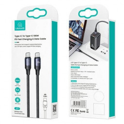 Usams SJ524USB01 Type-C to Type-C 100w PD Fast Charging and Data Cable 1,2m  Black