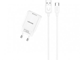 Usams T21 Travel Charger (EU) White + Type-C Cable