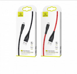 Usams U41 Micro Braided Data and Charging Cable 2m Black
