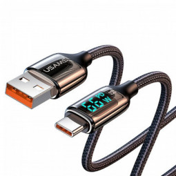 Usams U78 Type-C Digital Display 6A Fast Charging & Data Cable 1,2m Black