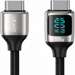 Usams U78 Type-C To Type-C 100W PD Fast Charging & Data Cable 1,2m Black