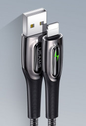 Usams US-SJ469 Lightning Smart Power-off Cable Raydan Series Black