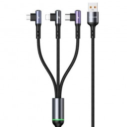 Usams USB-A to USB-C, Lightning, microUSB male/male cable 1,2m Black