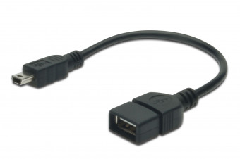 Assmann USB 2.0 adapter cable, OTG, type mini B - A