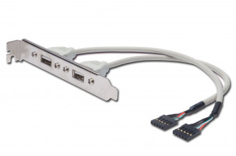 Assmann USB Slot Bracket cable, 2x type A-2x5pin IDC