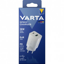 Varta Speed Charger 38W GaN PD USB-C 20W + USB-A 18W White