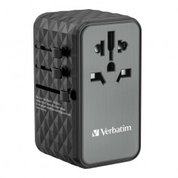 Verbatim GaN III Universal Travel Adapter UTA-06  with 2 x USB-C PD & QC 4+ & 2 x USB-A QC 3.0 ports