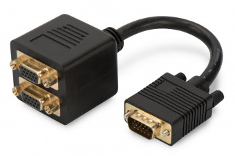 Assmann VGA Monitor Y-splitter cable, HD15 - 2xHD15