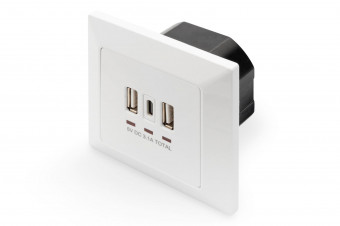 Digitus Wall Outlet 2x USB, 1x USB Type C