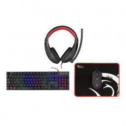 White Shark Comanche 3 4in1 Keyboard+Headset+Mouse+Mousepad Black US