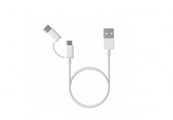 Xiaomi Mi 2 in 1 USB cable microUSB/USB Type-C 0,3m White